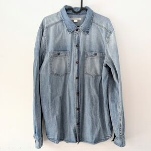 Outerknown Men's Denim Utilitary Shirt Eco-friendly 100% Organic ~ Size Large